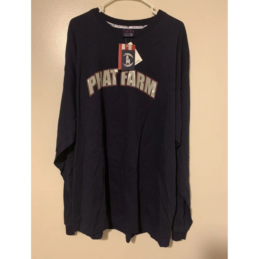 VINTAGE  PHAT FARM LONG SLEEVE SHIRT HIP HOP ICON Sz. XXL GRAPHIC DESIGN